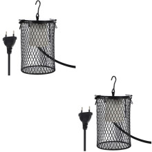 2Pcs Black Reptile Tank Lamp Cover Durable Heating Lamp Protector
