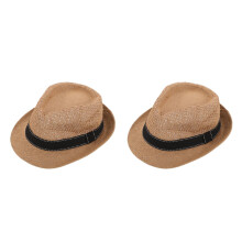 2Pcs Kids Bucket Hat Straw Chocolate Beach Sun Hat Comfortable Summer