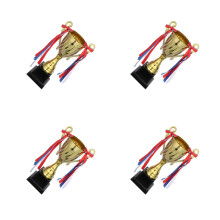 4Pcs Durable Metal Sports Match Trophy with Basketball Player Figure