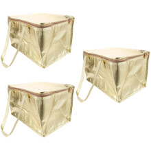 3Pcs Golden Insulated Bags Reusable Food Storage with Handle