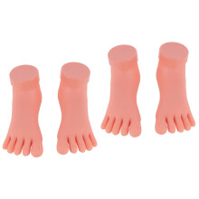 4Pcs Manicure Nail Art Practice Foot Model Beige Lightweight Durable