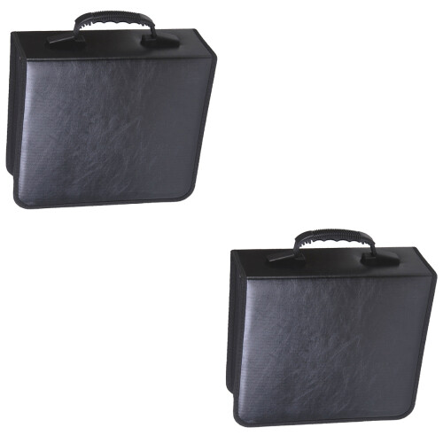 2Pcs Black Car Dvd Box Large Capacity 240 Cds Durable Storage Zipper