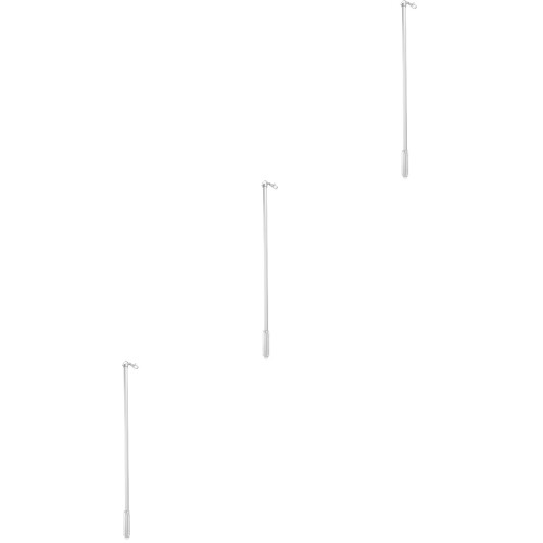 3Pcs Lightweight Aluminum Curtain Stick Silver Pull Rod for Drapery