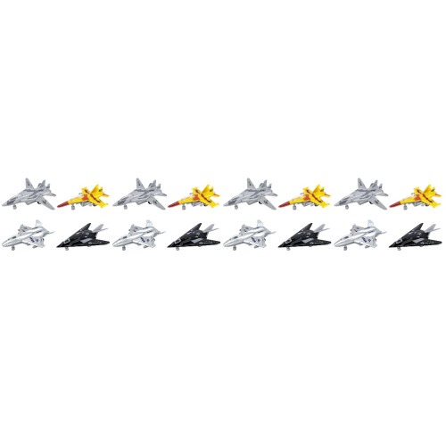 16Pcs Back Pull Alloy Inertial Fighter Plane Models for Children Play