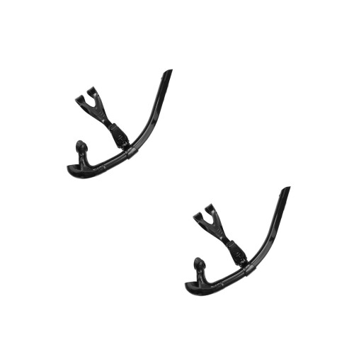 2Pièces Tuba De Ajustable Silicone Noir Pour Natation