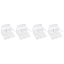 4Pcs Kitchen Sink Sponge Holder White Plastic Drain Rack Organizer