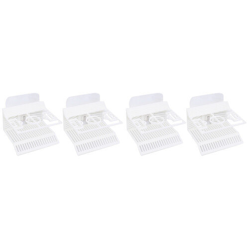 4Pcs Kitchen Sink Sponge Holder White Plastic Drain Rack Organizer
