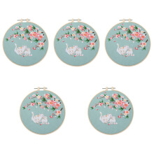 5Sets Creatief Kruissteek Borduurpakket Met Accessoires En Katoenstof