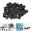 50Pcs Syringe Adapter Caps Black PP Reusable Tip Caps for Laboratory 10