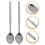 4Pcs Stainless Steel Extendable Telescopic Spoons Silver Multipurpose 10