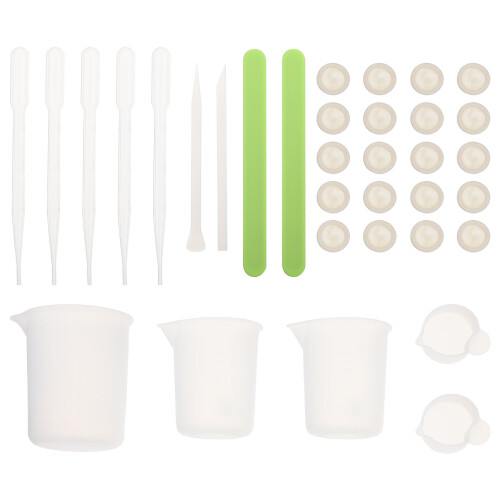 2Sets Assorted Silicone DIY Epoxy Tools Kit Measuring Mixing Cups 2