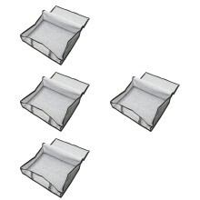 4St Grijze Onderbed Opbergzak Met Rits En Handvat, Kleding Organizer