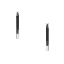 2Pcs Dual-End Eye Makeup Stick and Brush Silver ABS Durable Set