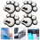 8Pcs White Ski Antislip Silicone Pads Snowboard Decorative Stomp Pads 8