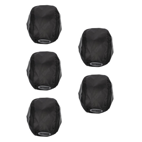 5Pièces Couvre-Casques Noir Étanches Avec Bande Visibilité