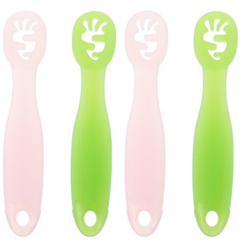4Pcs Silicone Baby Spoons Assorted Colors Soft Training Utensils