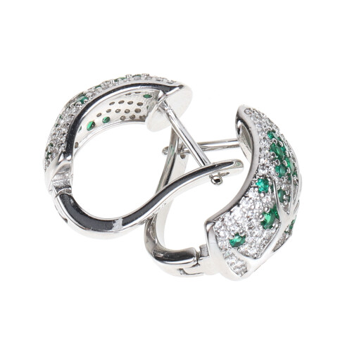 2Pairs Simple Green Copper Ear Buckle Gift- Earring 1