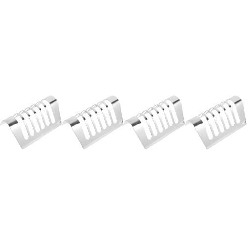 4Pcs Silver Kitchen Bread Rack Stainless Steel Reusable Toast Holder