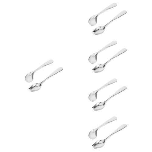 5Ensembles Cuillères Anglées Tableware Argentée Usage