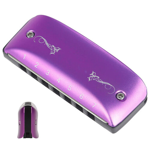 Harmonica Musical Violet 7 Trous ABS Et Alliage Pour Débutants