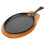 2Sets Non-Stick Cast Iron Frying Pan with Portable Wood Base Handle 2