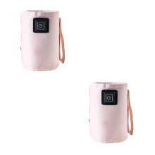 2St Babyfles Warmer Roze ABS USB Reis Warmhoudhoes Duurzaam