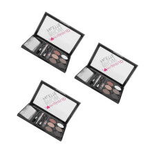 3Sets Zes Kleuren Wenkbrauwpoeder Set Met Duurzame Make-Up Borstel