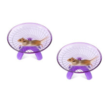 2Pièces Roue Hamster Silencieuse Violet Accessoire Jeu Petit Animal
