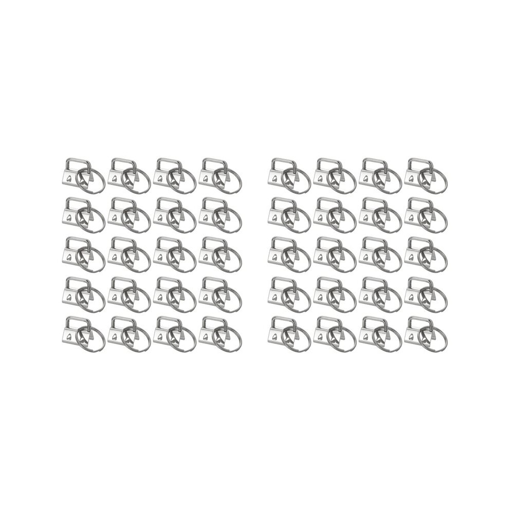 40Pcs Key Fob Hardware With Keychain Rings For Bag Webbing,Silver 6032218008367