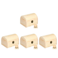 4Pièces Coffrets En Bois Massif Khaki Pour Rangement Élégant