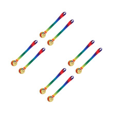 8Pcs Zinc Alloy Sports Day Medals for Kids with Ribbon Assorted Colors