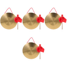 4Pièces Gong Chinois Portable Avec Maillet Cuivre Percussion Loud
