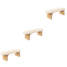 3Pcs Nail Hand Rest Stand Wood PU Cushion for Comfortable Manicure