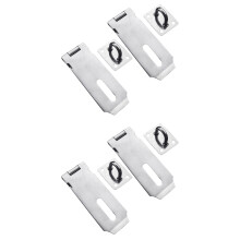 4Pcs Safety Stainless Steel Hasp Lock for Garage and Home Doors Silver