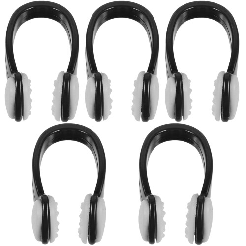 5Pièces Bouchons Natation Silicone Noir, Usage Facile Durable