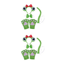 8Pièces Costume Fête Vert Cosplay Bandeau Queue Et Nœud