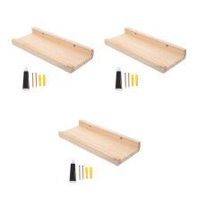 3Pièces Étagères Flottantes Bois Beige Pour Salon Bureau