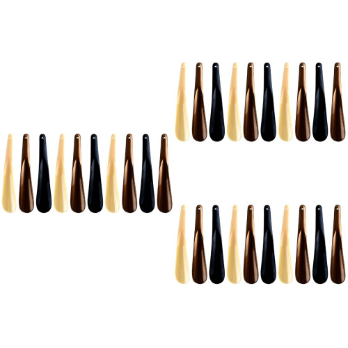 30Pcs Long Handle Plastic Shoehorns Smooth Edges for Easy Shoe Wearing