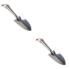 2Pièces Pelle Jardinage Main Acier Inoxydable Résistante Argent