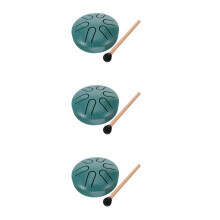 3Sets Groene Mini Tongedrum Van Titanium Staal, Draagbaar En Creatief