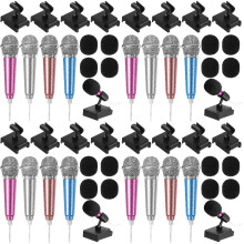 16Ensembles Microphones Miniatures Avec Supports Mousses ABS