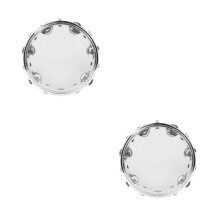 2Sets Metal Tambourine Transparent Hand Drum Toy for Kids Music Play