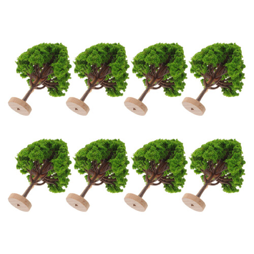 16Pcs Green Mini Scenery Trees Plastic Wood Base for Model Scenes 1
