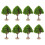 16Pcs Green Mini Scenery Trees Plastic Wood Base for Model Scenes 3
