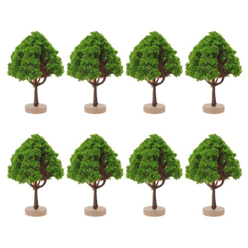 16Pcs Green Mini Scenery Trees Plastic Wood Base for Model Scenes 2