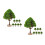 16Pcs Green Mini Scenery Trees Plastic Wood Base for Model Scenes 4