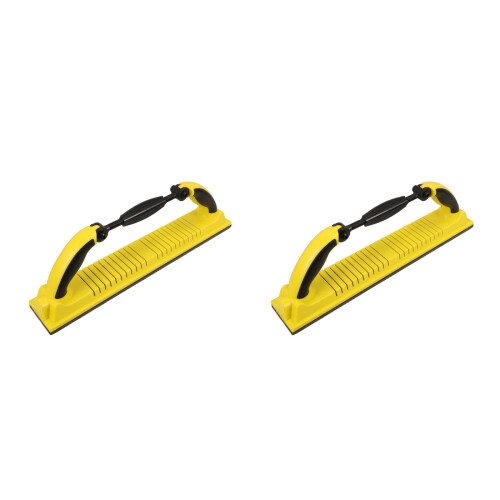 2Pcs Woodworking Sanding Tool Manual Hand Sander Yellow ABS Eva Nylon