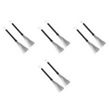 8St Roestvrijstalen Brush Drumsticks Zwart Voor Snare En Drum Kit