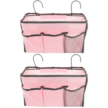 2Pièces De Rangement Suspendu Rose En Oxford Fer Pour Chevet