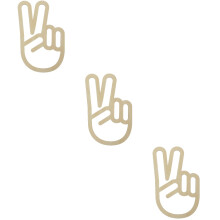 3Pcs Beige Wooden Hanging Wall Art Hand Shape for Kids Room Decor